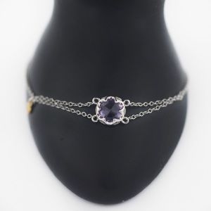 Tacori 925 Silver Sonoma Skies Petite Amethyst Split Chain Bracelet